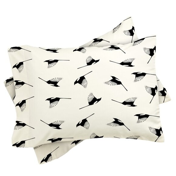 NEW Urban Outfitters Deny Designs Elisabeth Fredriksson Magpies Comforter Set Q - Picture 3 of 5